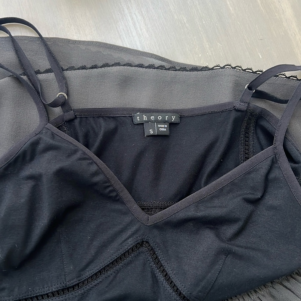 Women’s Theory Camisole Silk Modal Top Black Grey - S - Picture 4 of 4